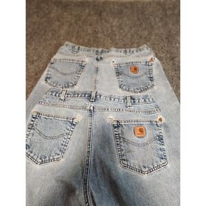 Lot of 2 Carhartt VINTAGE Distressed Light Wash Denim Jeans Mens 36x34 Pants